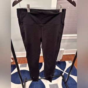 Athleta leggings, black, lattice work at bottom of legs